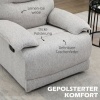 Afbeelding van HOMCOM Relaxstoel van Polyester en MDF, Lichtgrijs, 89L x 98B x 101H cm