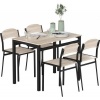 Afbeelding van HOMCOM Eettafelset MDF en Metaal 100x63x76,5 cm Eikenhout