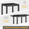 Afbeelding van Outsunny Tuin Eettafel Aluminium, Gehard Glas Zwart