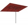 Afbeelding van Outsunny Dubbelzijdige Parasol - Polyester, Metaal - Wijnrood 150L x 295B x 170-214H cm