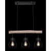 Afbeelding van Globo - hanglamp Mina - natuurlijk zwart - hout en metaal - grote eettafel lamp - E27
