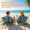 Afbeelding van Outsunny Set van 2 verstelbare strandstoelen met kussen en opbergtas, blauw + groen + wit