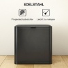 Afbeelding van HOMCOM Prullenbak Roestvrij staal en Kunststof 29,7L x 17,4B x 30H cm Zwart