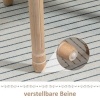 Afbeelding van HOMCOM Eetkamerstoel - Polyester, Rubberhout - 49L x 56B x 96H cm - Crèmewit + Natuurlijk