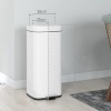 Afbeelding van HOMCOM 30L Pedaalemmer van roestvrij staal met softclose, compact en uitneembare binnenemmer, wit