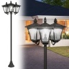 Afbeelding van Outsunny solar tuinlantaarn met 3 lampen, LED 120 lumen, IP44, RVS zwart, 51,5 x 47 x 182,5 cm