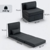 Afbeelding van HOMCOM Vloerstoel van polyester en schuim - 80L x 75B x 74H cm - Donkergrijs