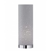 Afbeelding van Fischer & Honsel Tafellamp Thor E14 chroomkleurig met stoffen kap, 35 cm hoog
