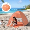 Afbeelding van Outsunny Strandtent Polyester, Staaldraden 200L x 150B x 119H cm Oranje