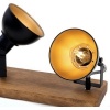 Afbeelding van BRILONER Barnim - Opbouwspot - Plafondlamp met houten en metalen spots - Zwart en goud