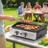 Afbeelding van Outsunny Gasbarbecue van roestvrij staal - 51,5L x 44B x 21H cm - Zwart