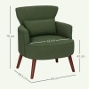 Afbeelding van HOMCOM Fauteuil van polyester en rubberhout, 69,5x69x78 cm, Groen