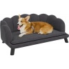 Afbeelding van PawHut - Hondenbank met Rugleuning - Zachte Bekleding - Grijs