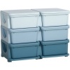 Afbeelding van HOMCOM - Speelgoedkast met afgeronde randen - 6 lades - Blauw