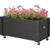 Afbeelding van Outsunny - Plantenbak van Dennenhout met Wielen - Zwart