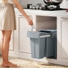 Afbeelding van HOMCOM Inbouwafvalbakken voor Keuken Kunststof, Metaal 52L x 26B x 40,8H cm Grijs