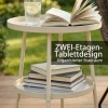 Afbeelding van Outsunny Tuin Einde Tafel - Metaal, Kunststof - Ø36 x 53H cm - Crèmewit