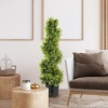 Afbeelding van HOMCOM kunstmatige topiaries - kunststof/metaal - Ø16,5x90 cm - groen