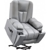 Afbeelding van HOMCOM Relaxfauteuil met afstandsbediening en zijvakken - Grijs