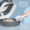 Afbeelding van PawHut Opvouwbaar Kattentoilet met Klapdeur en Dakraam, 52 x 41 x 38 cm, Grijs/Wit