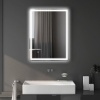 Afbeelding van HOMCOM badkamerspiegel - glas en kunststof - 80L x 60B x 4H cm - zilver