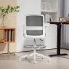Afbeelding van HOMCOM Ergonomische Bureau Stoel met Armleuningen en Voetring, Verstelbare Draai Stoel Grijs