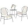Afbeelding van SONGMICS Balkonset - Tafel en 2 Stoelen - Weerbestendig PE-Polyrattan
