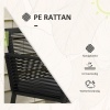 Afbeelding van Outsunny 3-delige rotan tuinset met kussens voor zwart balkon