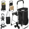 Afbeelding van HOMCOM Winkelwagen van Oxford-stof, aluminium, 46L x 59,5B x 97H cm, Zwart