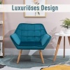 Afbeelding van HOMCOM enkele vleugelfauteuil met fluwelen poten - Scandinavisch groen 68,5 x 61 x 72,5 cm
