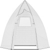 Afbeelding van Outsunny Gewächshaus van metaal, PE-kunststof - 160L x 140B x 180H cm - Wit