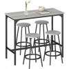 Afbeelding van HOMCOM Bartafelset - MDF en Metaal - 110L x 50B x 89,5H cm - Grijs