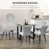 Afbeelding van HOMCOM 4-delige set eetkamerstoelen, grijze velvet eetstoelen met rugleuning