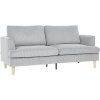 Afbeelding van Homcom 3-zitsbank van polyester - 188L x 80B x 86H cm - Lichtgrijs