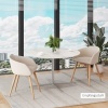 Afbeelding van HOMCOM Eetstoel Polyester, Metaal 56L x 55B x 74H cm Beige