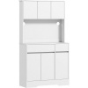 Afbeelding van HOMCOM Keukenopbergkast - Spaanplaat, MDF - 100L x 38B x 180H cm - Wit