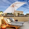Afbeelding van Outsunny Parasol van Tannenhout, Bamboe, Polyester - Crèmewit - L200 x B150 x H235 cm