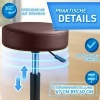 Afbeelding van TRESKO® Draaibare werkkruk met wielen, hoogte verstelbaar, 10 cm kussen, 8 kleuren (bruin)