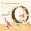 Afbeelding van PawHut Kattenloopwiel 91 cm met rem, krabplank voor gezonde beweging en ontspanning, eik