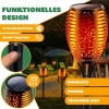 Afbeelding van KESSER® Tuinfakkel op zonne-energie, set van 2 st., 96 leds, vlam met wandhouder + grondpen
