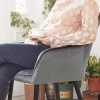 Afbeelding van SONGMICS eetkamerstoel, fluweel Fauteuil met Armleuningen, Lichtgrijs