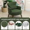Afbeelding van HOMCOM Fauteuil van polyester en rubberhout, 69,5x69x78 cm, Groen