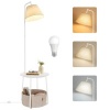 Afbeelding van VASAGLE 3-in-1 Bijzettafel met Lamp, Stalen Frame, Mat Wit, Voor Woonkamer en Nachttafel