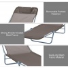 Afbeelding van Outsunny Inklapbaar Ligbed met Kussen en 5 Posities - Bruin Tuinligbed