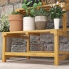 Afbeelding van Outsunny Bloemenstandaard Geel Vurenhout 60x50x166 cm