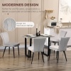 Afbeelding van HOMCOM Set van 4 Eetkamerstoelen met Rugleuning - Staal Grijs 46 x 65 x 87 cm
