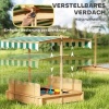 Afbeelding van Outsunny Kinderen Zandbak van Dennenhout, 106x106x115 cm, Lichtbruin, Groen en Wit
