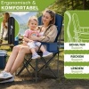 Afbeelding van TRESKO® Opvouwbare Campingstoel tot 150 kg | Klapstoel met Armleuningen & Bekerhouder