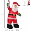 Afbeelding van HOMCOM Opblaasbare Kerstman 250 cm in Wit, Rood en Groen