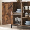 Afbeelding van VASAGLE dressoir / keukenkast - 100 cm breed - open planken en deuren - vintage bruin-zwart